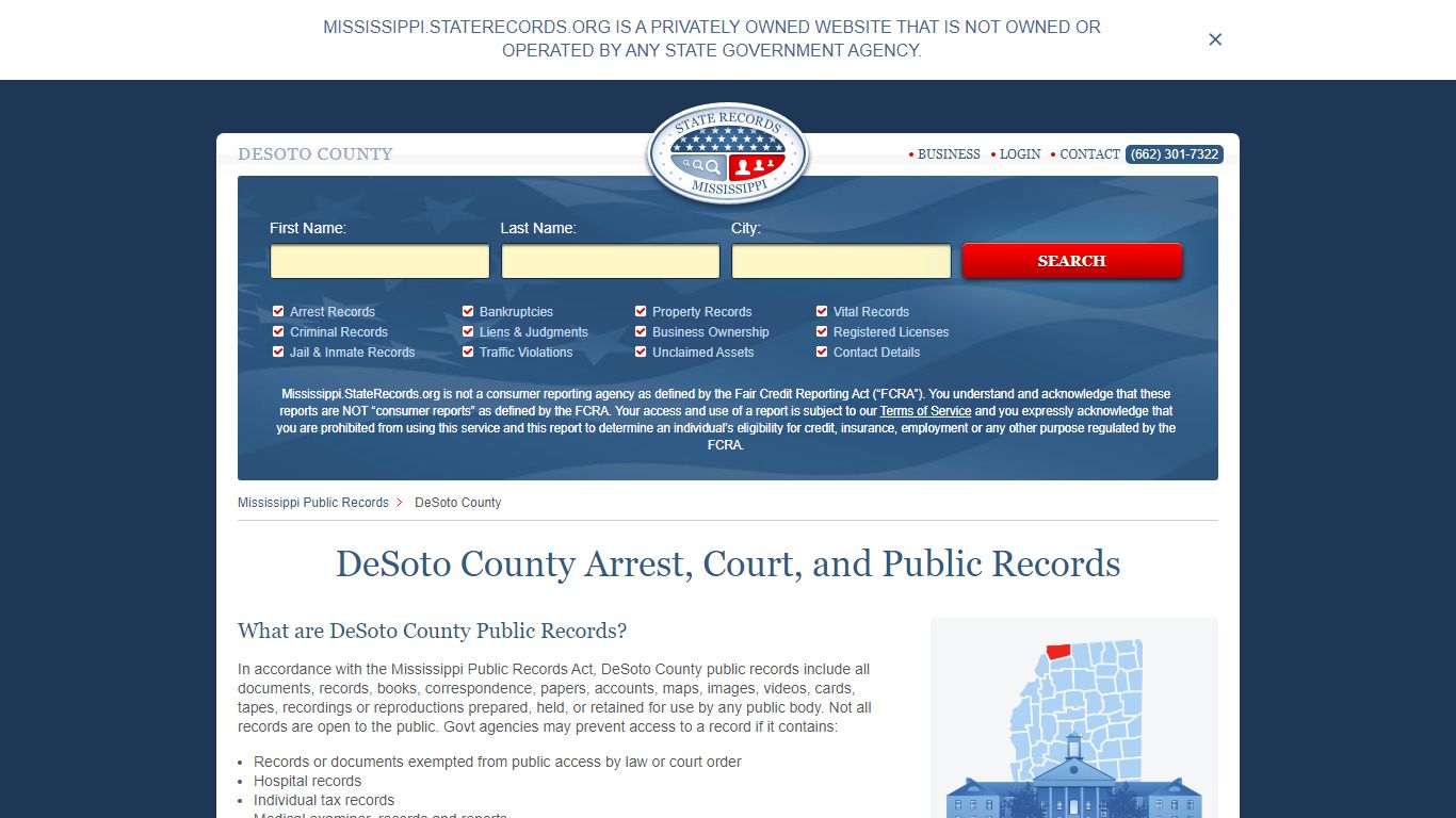 DeSoto County Arrest, Court, and Public Records